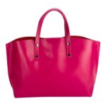 Großer Leder-Shopper mit Innentasche | Fuchsia – Bild 5
