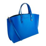Große Leder-Handtasche mit herausnehmbarer Innentasche | Blau