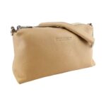 Leder-Handtasche mit Doppel-Reißverschluss | Beige – Bild 2