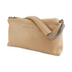 Leder-Handtasche mit Doppel-Reißverschluss | Beige – Bild 3