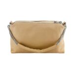 Leder-Handtasche mit Doppel-Reißverschluss | Beige – Bild 5