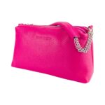 Damen-Ledertasche mit Kette aus Echtleder | Fuchsia – Bild 3