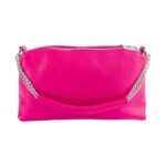 Damen-Ledertasche mit Kette aus Echtleder | Fuchsia – Bild 5