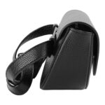 Abgerundete Leder-Umhängetasche | Schwarz – Bild 5