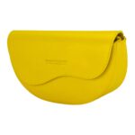 Abgerundete Leder-Umhängetasche | Gelb – Bild 3