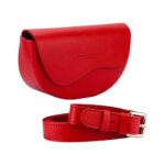 Women's Rounded Leather Shoulder Bag | Red