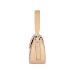 Leder-Schultertasche "EMMA" mit Klappe | Beige – Bild 4