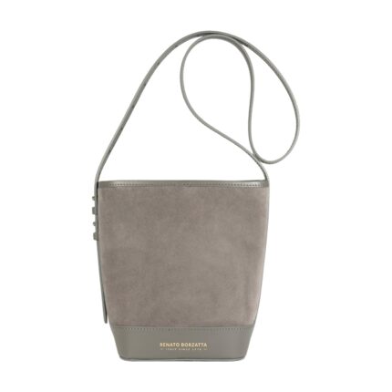 Leather Bucket Bag "BRENDA" | Grey