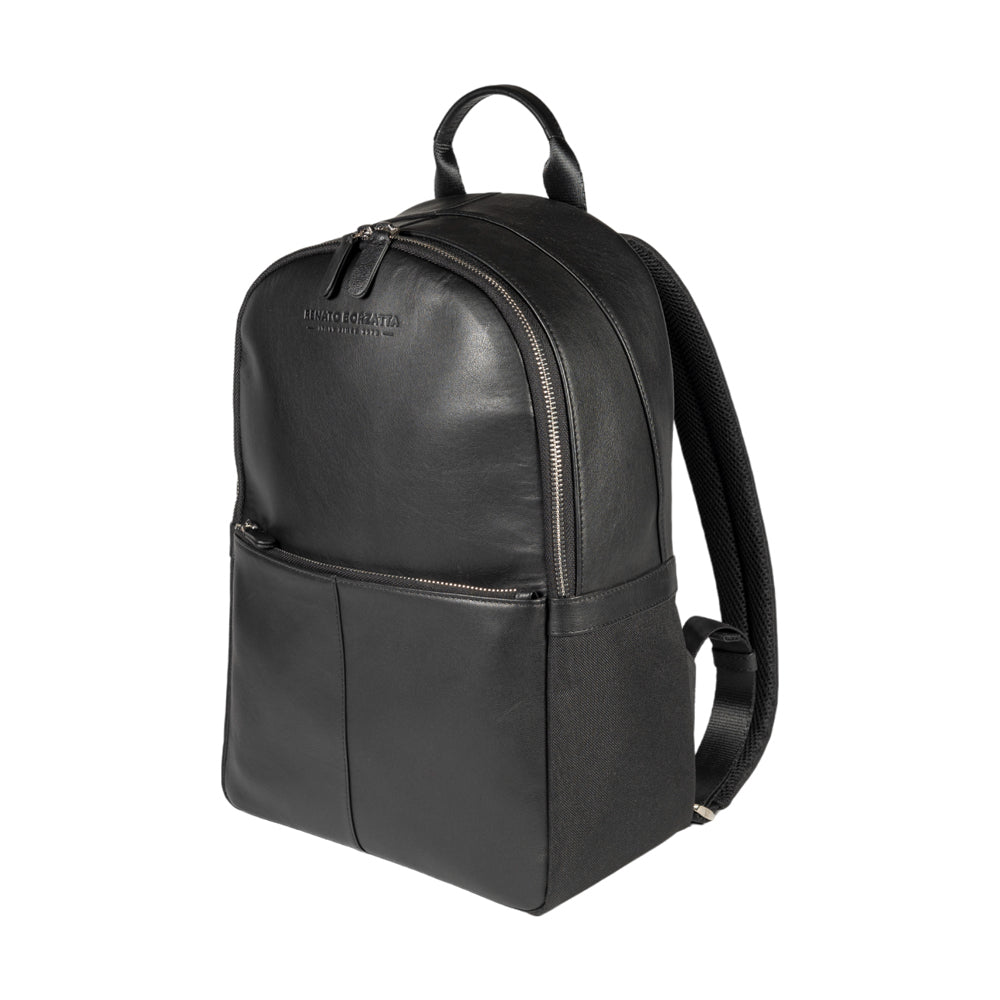 RB2001A.jpg Business-Rucksack für Laptop/Tablet aus Nylon & Leder | Schwarz – Bild 1