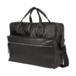 Modern Nylon & Leather Briefcase with Inner Pocket | Black - Image 2