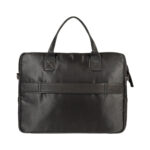 Modern Nylon & Leather Briefcase with Inner Pocket | Black - Image 5