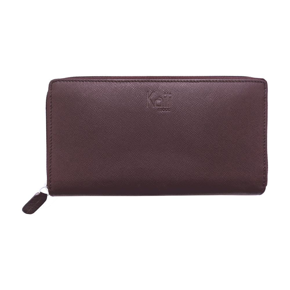 K10838XB.jpg Large Saffiano leather wallet for women | Bordeaux - Image 1