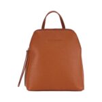 Women's Leather Backpack with Double Compartment | Cognac - Image 3