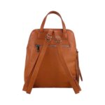Women's Leather Backpack with Double Compartment | Cognac - Image 5