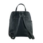 Women's Leather Backpack with Double Compartment | Black - Image 5