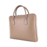 Unisex Leather Business Briefcase | Taupe - Image 2