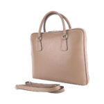 Unisex Leather Business Briefcase | Taupe - Image 5