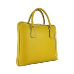 Unisex Leather Business Briefcase | Mustard Yellow - Image 2