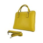 Unisex Leather Business Briefcase | Mustard Yellow - Image 5