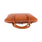 Unisex Leather Business Briefcase | Orange - Image 4
