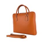 Unisex Leather Business Briefcase | Orange - Image 5