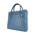 Unisex Leather Business Briefcase | Light Blue