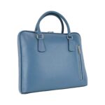 Unisex Leather Business Briefcase | Light Blue - Image 2