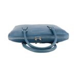 Unisex Leather Business Briefcase | Light Blue - Image 4