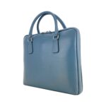 Unisex Leather Business Briefcase | Light Blue - Image 5