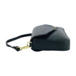Small Leather Shoulder Bag with Chain | Black - Image 4
