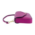 Damen-Ledertasche mit goldener Kette aus Echtleder  | Violett-Pink – Bild 4
