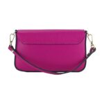 Damen-Ledertasche mit goldener Kette aus Echtleder  | Violett-Pink – Bild 5