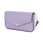 Genuine Leather Women's Bag with Golden Chain | Light Purple