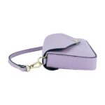 Genuine Leather Women's Bag with Golden Chain | Light Purple - Image 4
