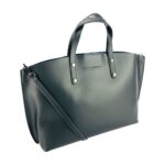 Large Leather Shopper with Inner Pocket | Black