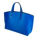 Large Leather Handbag with Removable Inner Pocket | Blue - Image 3