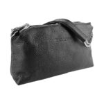 Leder-Handtasche mit Doppel-Reißverschluss | Schwarz – Bild 2