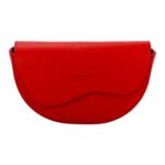 Women's Rounded Leather Shoulder Bag | Red - Image 2