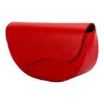 Women's Rounded Leather Shoulder Bag | Red - Image 3