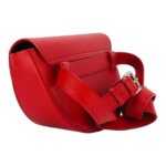 Women's Rounded Leather Shoulder Bag | Red - Image 4