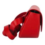 Women's Rounded Leather Shoulder Bag | Red - Image 5