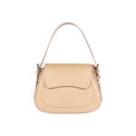 Leder-Schultertasche "EMMA" mit Klappe | Beige