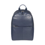 Nylon and leather laptop backpack | Royal blue - Image 2