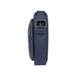 Sporty shoulder bag made of nylon & leather | Dark blue - Image 3