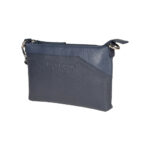Leather Handbag for Women | Dark Gray and Blue - Image 3