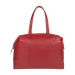 Convertible Leather Shopping Bag | Red