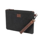 Unisex Canvas-Leder-Clutch | Schwarz – Bild 2