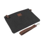 Unisex Canvas-Leder-Clutch | Schwarz – Bild 4