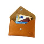 Kleines Leder-Etui mit Klappe | Orange