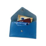 Kleines Leder-Etui mit Klappe | Hellblau